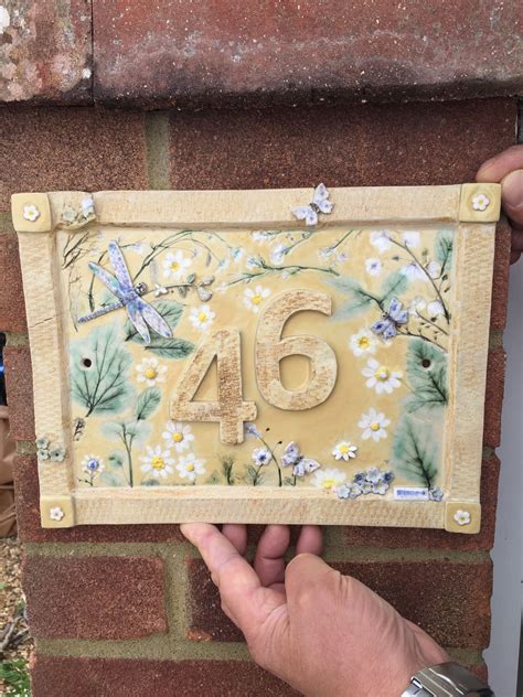 metal frame for ceramic house numbers|ceramic house number plaques.